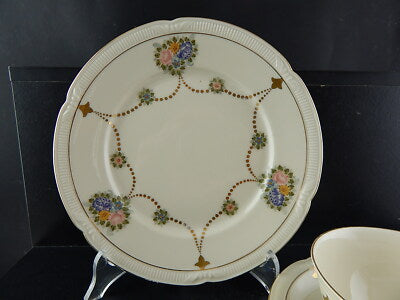 PREZIOSO RARO ANTICO TRIO TE' PORCELLANA ZEH SCHERZER DIPINTO A MANO 1949