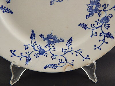 ANTICO PIATTO CERAMICA FINE 800 MANIFACTURE IMPERIALE ROYALE NIMY BLUE FLUTED §¶