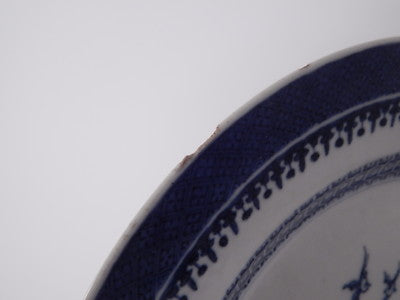 ANTICO PIATTO DI PORCELLANA DECORO WILLOW PORCELAIN PLATE PRIMI ANNI DEL 1800