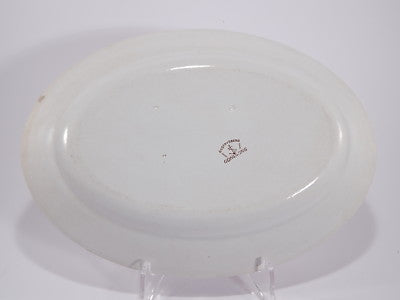 ANTICO GRANDE VASSOIO RAVIERA PORCELLANA META' 1800 GUSTAVSBERG DECORO GONG GONG