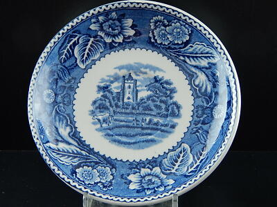ANTICA TAZZA E PIATTO CERAMICA POTTERY BURSLEM ENOCH1784RALPH1750 WOODLAND BLU