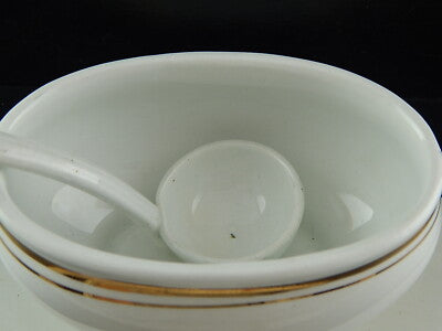 ANTICA RARA SALSIERA IMPERO BIANCA ORO SOCIETA' CERAMICA REVELLI LAVENO 1927