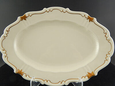 RETRO ROCAILLE VEB REICHENBACH PIATTO PORTATA VASSOIO PORCELLANA BIANCO ORO