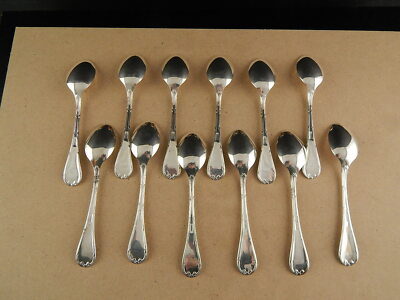 VINTAGE SET 12 CUCCHIAINI ARGENTATI SILVER PLATE NODO D'AMORE CM. 15