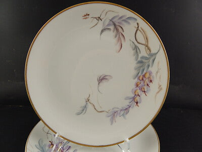 VINTAGE WUNSIEDEL BAVARIA PORCELLANA SERVIZIO TAVOLA 6 PIATTI PIANI DIPINTI MANO