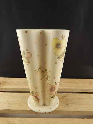 ANTICO VASO QUATTRO COLONNE CERAMICA LENCI TORINO 1930 DECORO FLOREALE POLICROMO