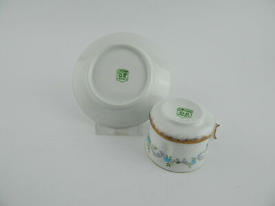 ANTICO PREZIOSO SET CAFFE' PORCELLANA LIMOGES GIRAUD DECORO MANO ORO IN RILIEVO