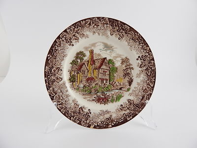 ANTICO PIATTO PORCELLANA 1891 J. & C. MEAKIN ROMANTIC ENGLAND HUDDINGTON COURT
