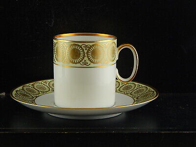 TAZZA PORCELLANA BIANCA VERDE E ORO ROSENTHAL THOMAS IVORY BAVARIA STILE IMPERO