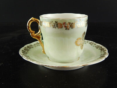 ANTICA TAZZINA CAFFE' TIELSCH ALTWASSER DECORO PERLACEO ORO ZECCHINO FINE 1800 #