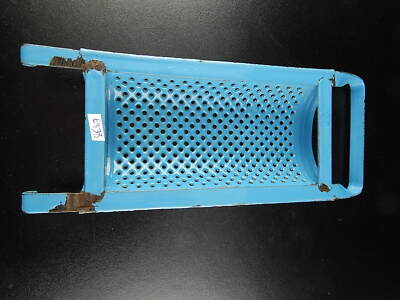 ANTICA RARA GRATTUGIA METALLO LATTA SMALTATA AZZURRA SHABBY CHIC COLLECTION