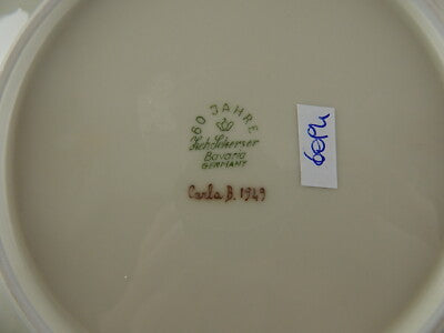 PREZIOSO RARO ANTICO TRIO TE' PORCELLANA ZEH SCHERZER DIPINTO A MANO 1949