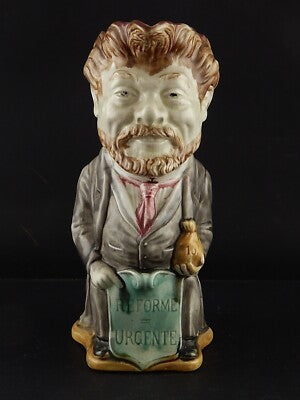 ANTICA BROCCA CARAFFA BARBOTINE CERAMICA D’ONNAING REFORME URGENTE COLLEZIONE