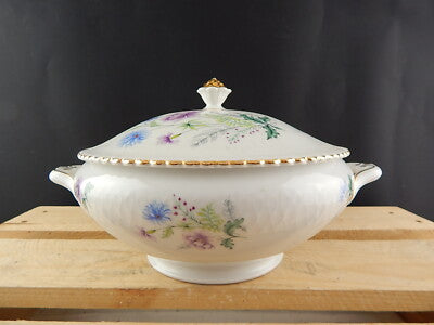 ANTICA ZUPPIERA PORCELLANA BIANCA FIORI BAVARIA SELTMANN WEIDEN ELISABETH