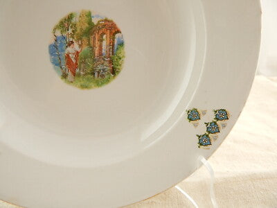 ANTICO RARO PIATTO FINE 1800 ITALIA CERAMICA LOMBARDA ELEFANTINO MADE IN ITALY