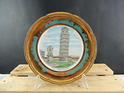 ANTICO ROCAILLE PIATTO PORCELLANA E ORO HEINRICH SELB BAVARIA TORRE DI PISA