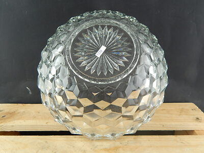 ANTICA PREZIOSA INTROVABILE ART DECO FRUTTIERA CENTROTAVOLA VETRO MOLATO ITALY