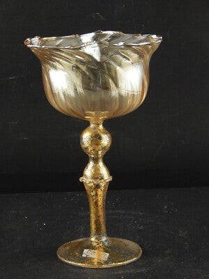 VINTAGE TIPETTO DEL DOGE CALICE MURANO VETRO SOFFIATO ARTISTICO COLLEZIONE #8561