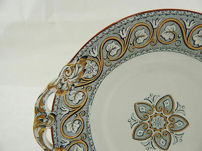 ANTICO PIATTO VASSOIO CERAMICA POTTERY INGLESE MINTON 1850 POMPEIAN BORDER TRAY