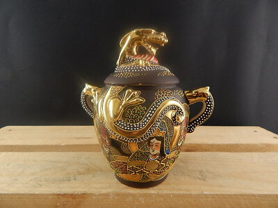ANTIQUARIATO ORIENTALE 1920 CERAMICA GIAPPONE SATSUMA SHIMAZU CREST POTICHE
