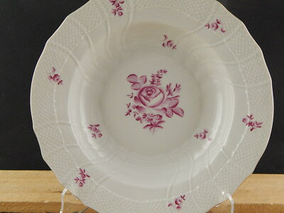 PIATTO FONDO ANTICO PORCELLANA HEREND HUNGARY PORCELAIN DECORATO A MANO LE ROSE