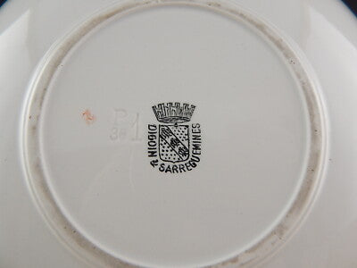 ANTICA ARTE POVERA SCODELLA TAZZA+PIATTO1800 CERAMICA SARREGUEMINES FLOREALE