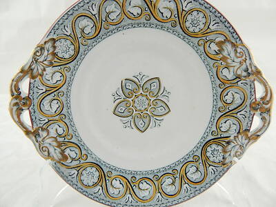 ANTICO PIATTO VASSOIO CERAMICA POTTERY INGLESE MINTON 1850 POMPEIAN BORDER