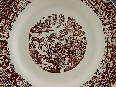 ANTICO PIATTO CERAMICA VEDOVA BESIO&FIGLIO MONDOVI' FINE 800 STAMPA MANO WILLOW