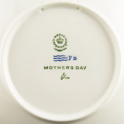 ROYAL COPENHAGEN PIATTO FESTA DELLA MAMMA 1973 ORIGINALE PORCELLANA FATTO A MANO