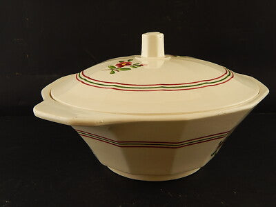 ANTICA ART DECO ZUPPIERA CENTROTAVOLA CERAMICA SARREGUEMINES DIPINTA A MANO