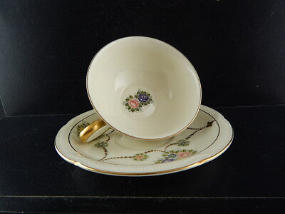 PREZIOSO RARO ANTICO TRIO TE' PORCELLANA ZEH SCHERZER DIPINTO A MANO 1949