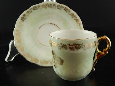 ANTICA TAZZINA CAFFE' TIELSCH ALTWASSER DECORO PERLACEO ORO ZECCHINO FINE 1800 #