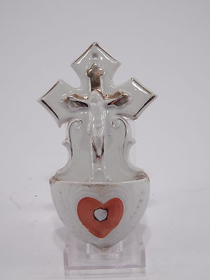 ANTICA ACQUASANTIERA PORCELLANA BISCUIT VIEUX PARIS BENITIER ANTIQUE HOLY FONT