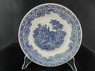 VINTAGE PIATTO FONDO CERAMICA NICE MONDOVI' BIANCO-BLU COLLEZIONE SHABBY CHIC