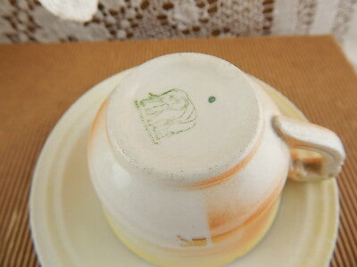 ANTICO ART DECO RARO SET CAFFÈ’ CERAMICA LOMBARDA MARCHIO ELEFANTINO MUSEO