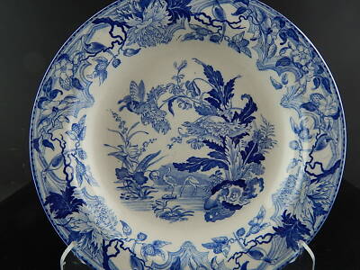ANTICO PIATTO PORCELLANA WEDGWOOD PORCELAIN BLUE ESOTIC GARDEN FINE 800