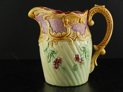ANTICA ART NOUVEAU BROCCA CARAFFA BARBOTINE CERAMICA STILE D’ONNAING FRANCIA