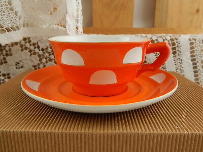 ANTICO ART DECO RARO SET TÈ ARANCIO CERAMICA LOMBARDA MARCHIO ELEFANTINO MUSEO