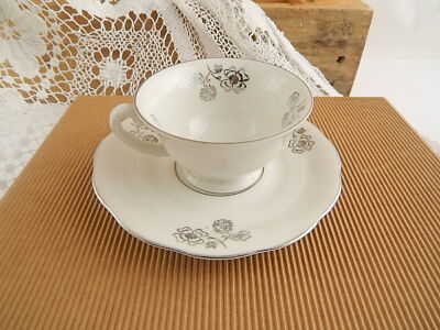 ANTICO SERVIZIO CAFFÈ PORCELLANA ARGENTO MITTERTEICH BAVARIA US ZONE ANNI '40