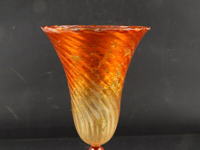 VINTAGE TIPETTO DEL DOGE CALICE MURANO VETRO SOFFIATO ARTISTICO COLLEZIONE #8559