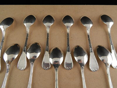 VINTAGE SET 12 CUCCHIAINI ARGENTATI SILVER PLATE NODO D'AMORE CM. 15