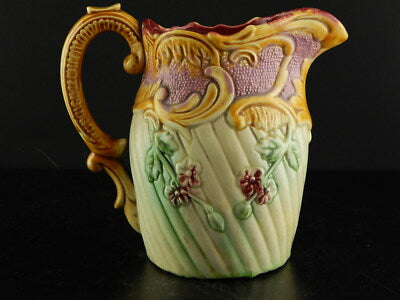 ANTICA ART NOUVEAU BROCCA CARAFFA BARBOTINE CERAMICA STILE D’ONNAING FRANCIA