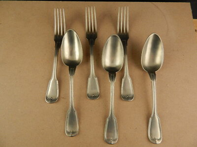 SET 3 FORCHETTE 3 CUCCHIAI ANTICHI ALPACCA ARGENTONE BERENDORF MILANO FINE 800