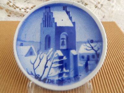 ANTICA PLAQUETTE COPENHAGEN CERAMICA ALUMINIA FAIENCE XIX SECOLO DECORO NATALE 3