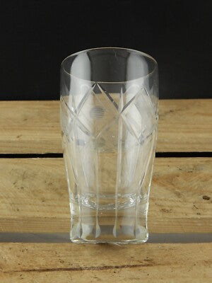 ANTICO BICCHIERE CRISTALLO PESANTE BIBITA TE' FREDDO MOLATO E INCISO