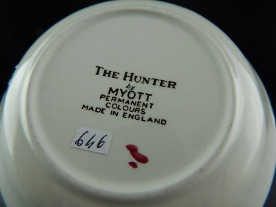 VINTAGE CERAMICA SERVIZIO DESSERT 13 PZ THE HUNTER MYOTT ENGLAND IL CACCIATORE