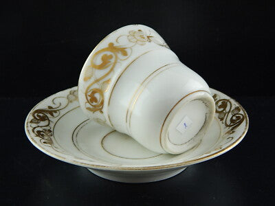 ANTICO PREZIOSO SERVIZIO CAFFÈ PORCELLANA BIANCA ORO IMPERO VECCHIO PARIGI 800