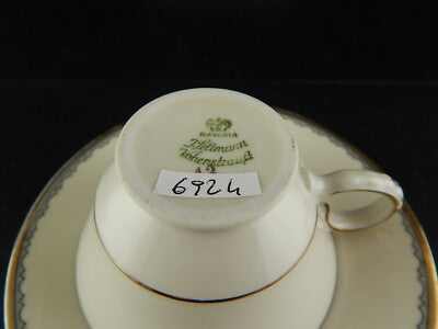 ANTICA ART DECO TAZZINA CAFFE' PORCELLANA AVORIO VOHENSTRAUSS BAVARIA DIFETTO#