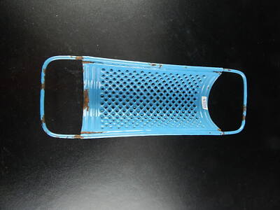 ANTICA RARA GRATTUGIA METALLO LATTA SMALTATA AZZURRA SHABBY CHIC COLLECTION 6339