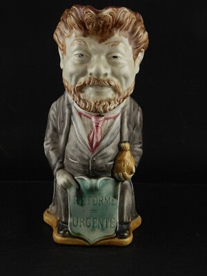 ANTICA BROCCA CARAFFA BARBOTINE CERAMICA D’ONNAING REFORME URGENTE COLLEZIONE